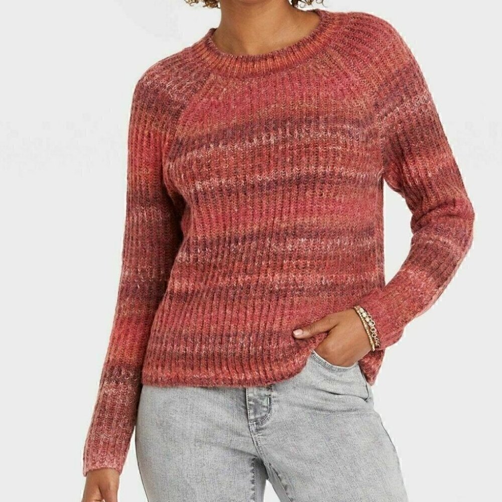 Knox Rose Long Sleeve Multicolored Soft Pullover Sweater Size S